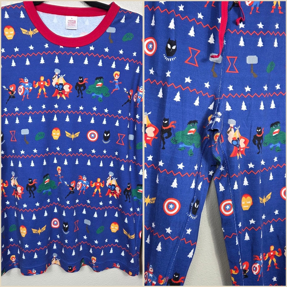 Hanna Andersson Marvel Avengers Adult Pajama Set XL/L Organic Cotton Holiday